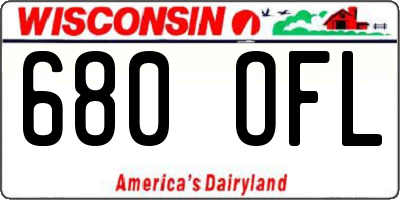 WI license plate 680OFL