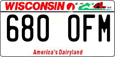WI license plate 680OFM