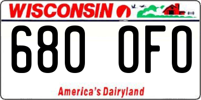 WI license plate 680OFO