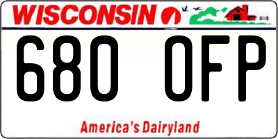 WI license plate 680OFP
