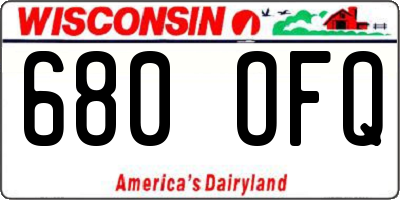 WI license plate 680OFQ