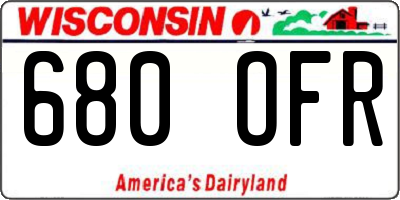 WI license plate 680OFR