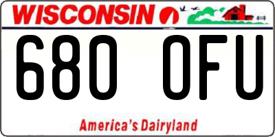 WI license plate 680OFU