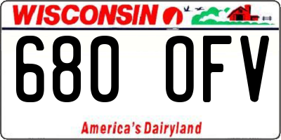 WI license plate 680OFV