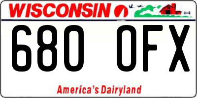 WI license plate 680OFX