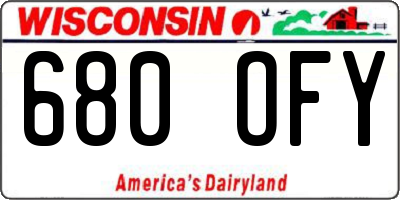 WI license plate 680OFY
