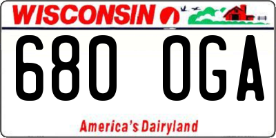 WI license plate 680OGA