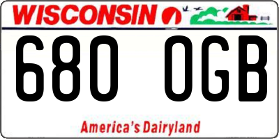 WI license plate 680OGB