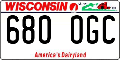 WI license plate 680OGC