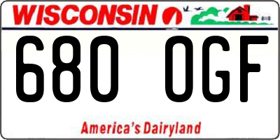 WI license plate 680OGF