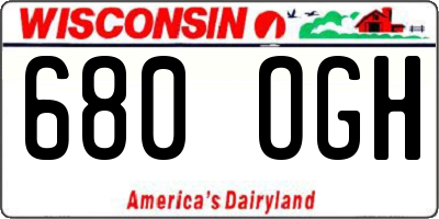 WI license plate 680OGH