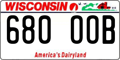 WI license plate 680OOB