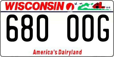 WI license plate 680OOG