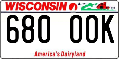 WI license plate 680OOK
