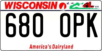 WI license plate 680OPK
