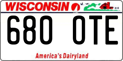 WI license plate 680OTE