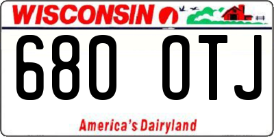 WI license plate 680OTJ