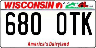 WI license plate 680OTK