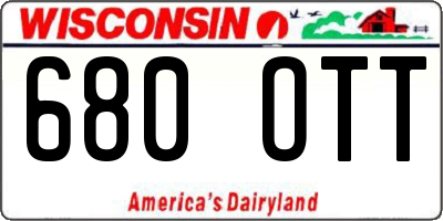 WI license plate 680OTT