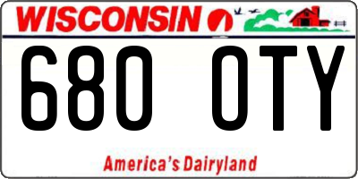 WI license plate 680OTY