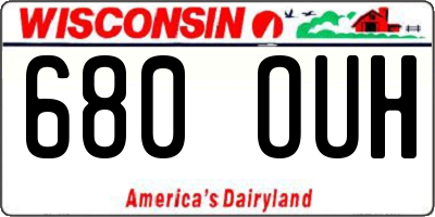 WI license plate 680OUH