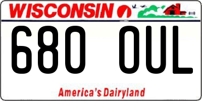 WI license plate 680OUL