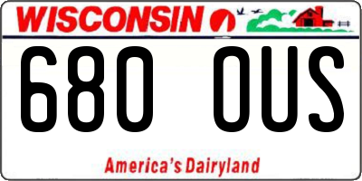 WI license plate 680OUS