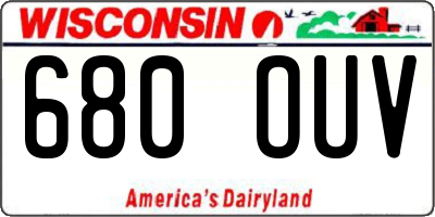 WI license plate 680OUV