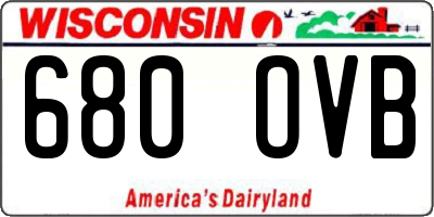 WI license plate 680OVB