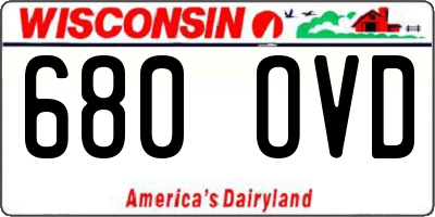 WI license plate 680OVD