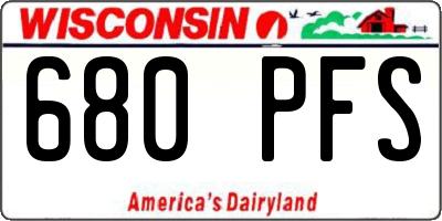 WI license plate 680PFS