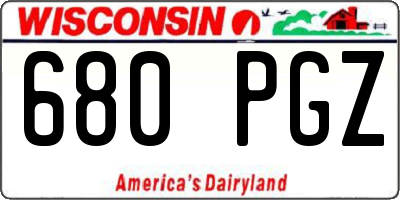WI license plate 680PGZ