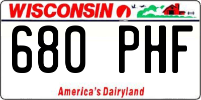 WI license plate 680PHF