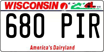 WI license plate 680PIR