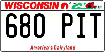 WI license plate 680PIT