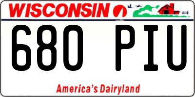 WI license plate 680PIU