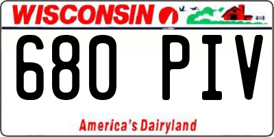 WI license plate 680PIV