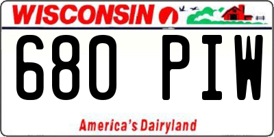 WI license plate 680PIW