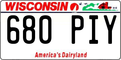 WI license plate 680PIY