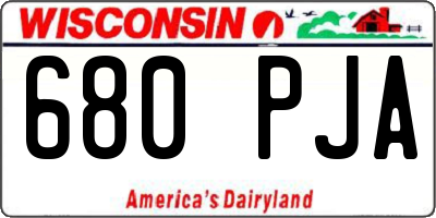WI license plate 680PJA