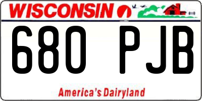 WI license plate 680PJB