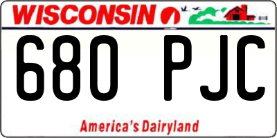 WI license plate 680PJC