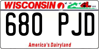 WI license plate 680PJD