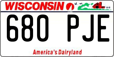 WI license plate 680PJE