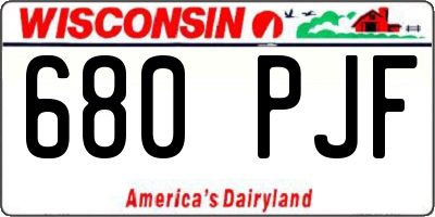 WI license plate 680PJF