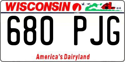 WI license plate 680PJG