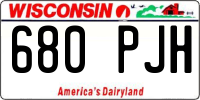 WI license plate 680PJH