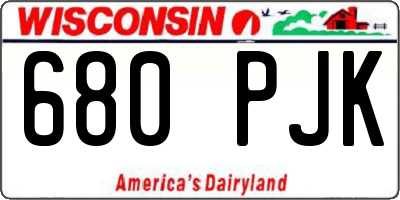 WI license plate 680PJK