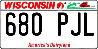 WI license plate 680PJL