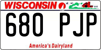 WI license plate 680PJP